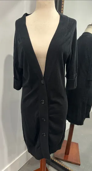 Banana Republic Black V-Neck Button Cardigan thumbnail 1