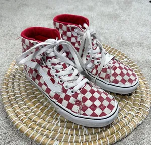 Vans Women’s Filmore High-Top Checkerboard Red Lace Up Sneakers Size 6 thumbnail 1