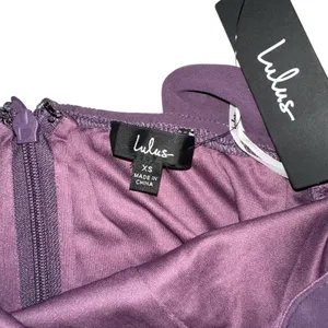NWT Lulus Forevermore Dusty Purple Skater Halter Neck Mini Dress XS thumbnail 6