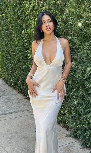 Zara maxi dress formal gown pearl satin effect halter evening wedding bodycon thumbnail 9