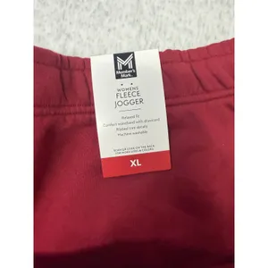 Member's Mark Womens Fleece Jogger Pants Burgundy Red‎ Relaxed Fit XL NWT thumbnail 5
