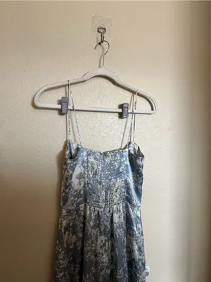 Reformation Frankie Floral Silk Maxi Dress Sz 6 Blue White Romantic Antique thumbnail 5