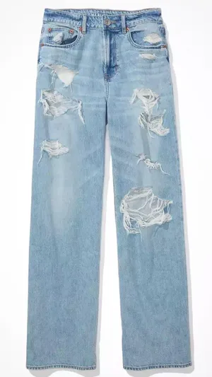 American Eagle High Waisted Ripped Mom Jean thumbnail 2