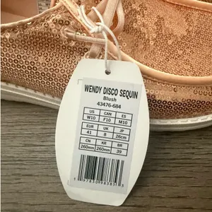Hey Dude Wendy Disco Sequin Blush Shoes Women's 10 Rose Gold Pink Sparkle NWT thumbnail 8