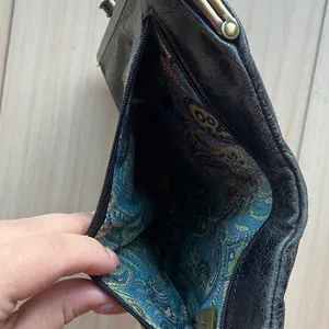 HOBO INTERNATIONAL~LAUREN~VINTAGE HYDE Leather Clutch Double Frame Wallet BLACK thumbnail 4