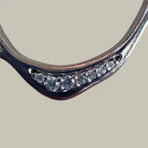 Kendra Scott Livi Fontal Hoops Silver Tone Pave Crystal Hoop Earrings Post Back thumbnail 9