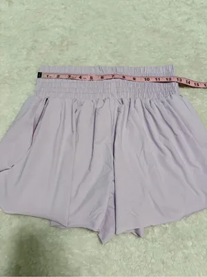 Women's small Light Purple Flowy Smocked Athletic Shorts thumbnail 3
