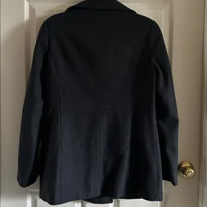New York & Co Fall Gray Wool Blend Pea Coat Jacket Sz 6 Dark Academia Preppy thumbnail 7