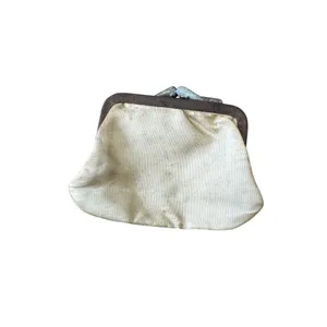 👜 Antique Silk Satin Coin Purse Mini Kiss Lock‎ Change Pouch Early 1900s 👜 thumbnail 5