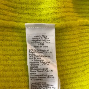J Crew Half-Zip Stretch Sweater Wool Blend Ribbed Oversized Bright Yellow S thumbnail 4