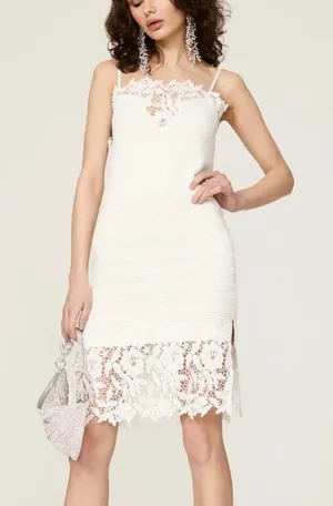 Thakoon White Lace Mini Slip Dress XS Knit Cocktail Coquette Party Designer $360 thumbnail 1