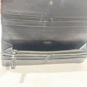 COACH Vintage Chelsea Black Pebbled Leather Bifold Wallet Clutch thumbnail 3