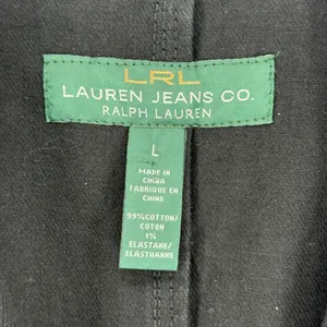 Lauren Ralph Lauren Black Cotton Velvet Trim Riding Blazer Jacket Large L‎ RL thumbnail 7