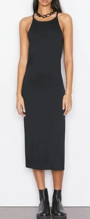 Frame Cami Dress organic pima sleeveless slit tank maxi womens Black (large) thumbnail 1