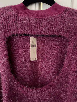 Anthropologie Maeve The Violetta Open-Back Tinsel Sweater, Size M thumbnail 10