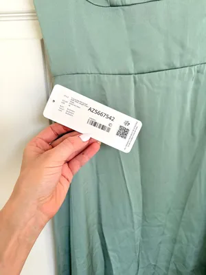 Azazie x Kendall Kylie Halsey green ALine Side Slit Metallic Satin Maxi Dress 6 thumbnail 8