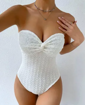 White Strapless Bodysuit thumbnail 2