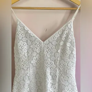 Abercrombie & Fitch A Line Lace-Trim Mini white Dress thumbnail 3