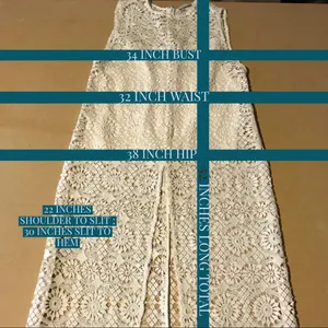 Alice + Olivia Off White Crochet Lace "Gretchen" Maxi Tunic And Cami (M) thumbnail 10