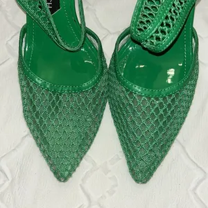Jessica Rich Green Fish Net Slip-on Pump Shoes(Size 38) thumbnail 9