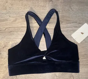 FABLETICS NEW Oasis Twist VELOUR Royal Blue Sports Bra Small thumbnail 1