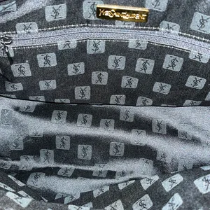 YVES SAINT LAURENT Vintage Leather-Trim Woven Boston Bag thumbnail 10