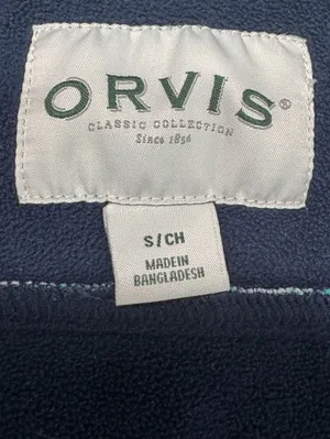 Orvis Flannel Fleece Lined Shirt Jacket Size Small Green Plaid thumbnail 3