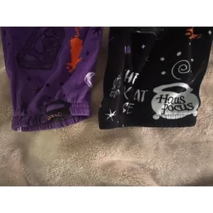 Disney Hocus Pocus Pajama Set Womens XL Purple Black Fleece Lounge Pants Tee thumbnail 2