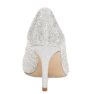 INC International Concepts Shoes Womens Size 7 Silver Zitah Pumps Rhinestones thumbnail 2