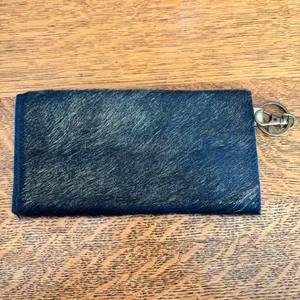Alex Carol Navy Gold Leather Keychain Snap Western Boho Coastal Cowgirl Pouch thumbnail 4