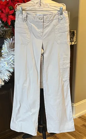 Ann Taylor Loft Wide Leg Flare Khakis Womens 4 thumbnail 1