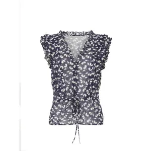 Polo Ralph Lauren Blue Floral Blouse Size 8 thumbnail 4