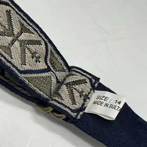 Vintage Cloth Belt Women's Size 14 Navy Blue Aztec‎ thumbnail 4