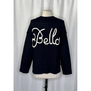 WILDFOX Couture Dinner Party‎ Ciao Bella Black White Embroidered Sweater Small thumbnail 9