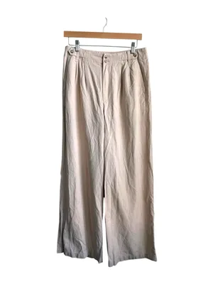 Madewell The Harlow Wide Leg Pants Beige Linen Blend Sailor Waist Size 8 thumbnail 5