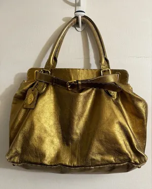Fendi Gold Leather Selleria Villa Borghese‎ Satchel Shoulder Bag thumbnail 1
