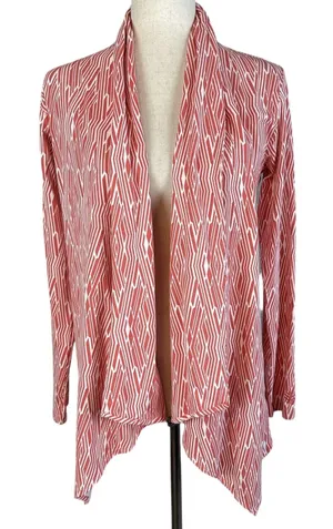 Coolibar Marietas Sun Wrap Jersey Cardigan Sweater Size S‎ Pink White UPF 50+ thumbnail 1