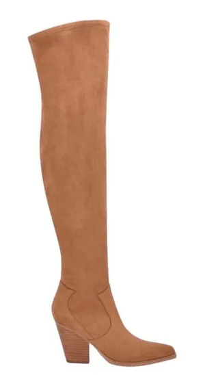 Marc Fisher Gwyneth Over the Knee Camel‎ Brown Boots Sz 8 New thumbnail 1