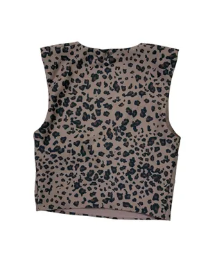 YPB SculptLUX XS Leopard Print Crop Top Square Neck Athleisure Gym Y2K thumbnail 2