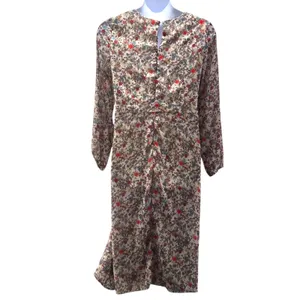 Floral‎ Wildflowers Ditsy Midi Dress Cream XL thumbnail 3