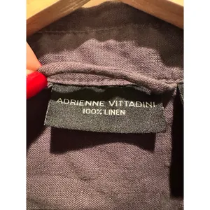 Adrienne Vittadini 100% Linen Sleeveless Button Down Shirt Dress Gray‎ Small thumbnail 4
