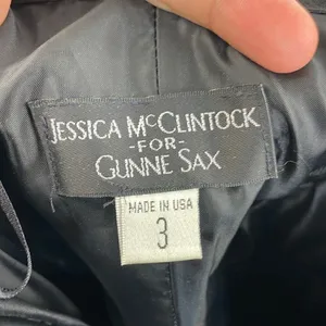 Jessica McClintock For Gunne Sax Black Strapless Netted Embellished Dress 3 thumbnail 9