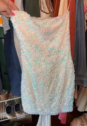 Allison Kelly strapless Sequin Bow Back Multiple Size M thumbnail 1