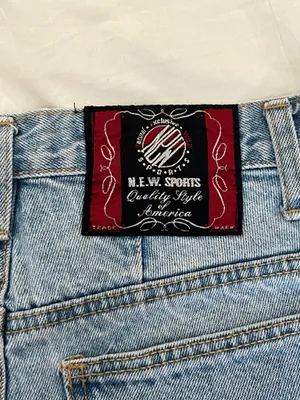 New sport vintage embroidered denim shorts thumbnail 6