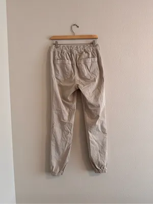 American Eagle Outfitters Cream Drawstring Jogger Pants thumbnail 3