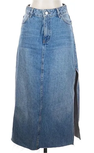 Top Shop denim maxi skirt Size 4 thumbnail 1