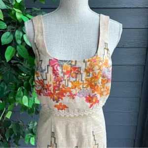 Chloé Free People Bing Bang Multicolor Floral Aztec Metallic Sleeveless Mini Dress thumbnail 2