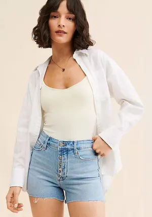 Good American Bombshell Cutoff Denim Shorts — Indigo thumbnail 1