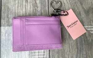 Juicy Couture Violet Velour Trifold Wallet with Heart Keychain-Wing it thumbnail 2