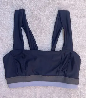Free People Movement Black Olive Gray Sport Bra yoga Pilates activewear XSmall thumbnail 1